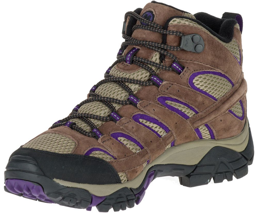 Merrell Boots Brown - Moab 2 Mid Ventilator Wide Width - Womens 93ERUCADK